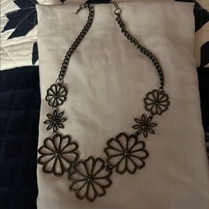 Floral Black Necklace